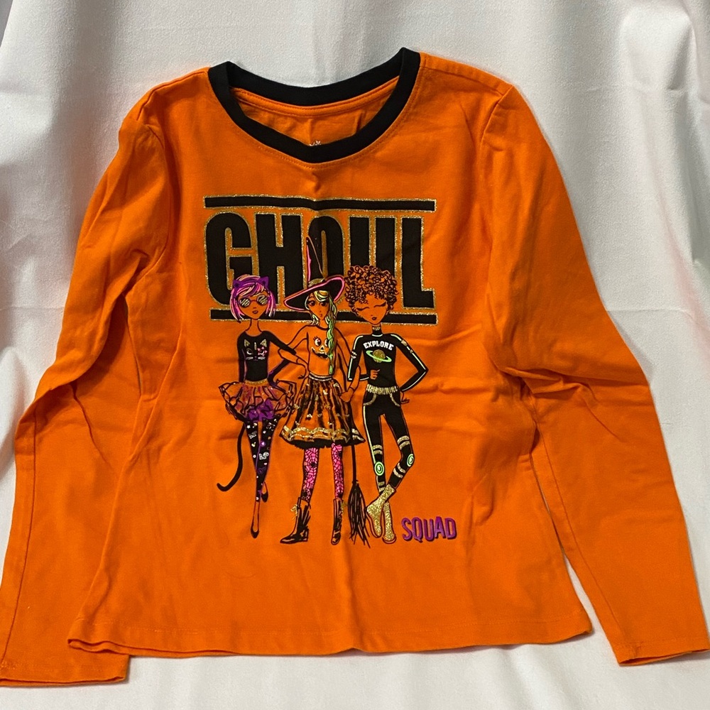 way to celebrate! Halloween Ghoul Squad Long Sleeved Tee Size Medium (7-8)